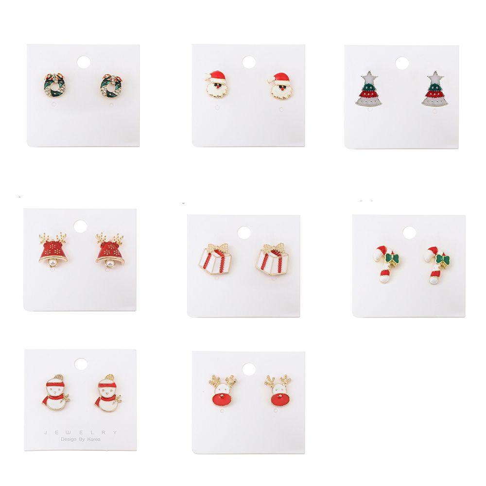 Top Ear Studs New Pesta Perhiasan Liontin Perhiasan Liontin Santa Claus Elk Menetes Minyak Ornamen