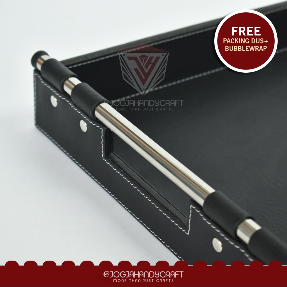 50X30x5cm - Premium Tray Handle Stainless / Baki / Nampan Kulit Hotel