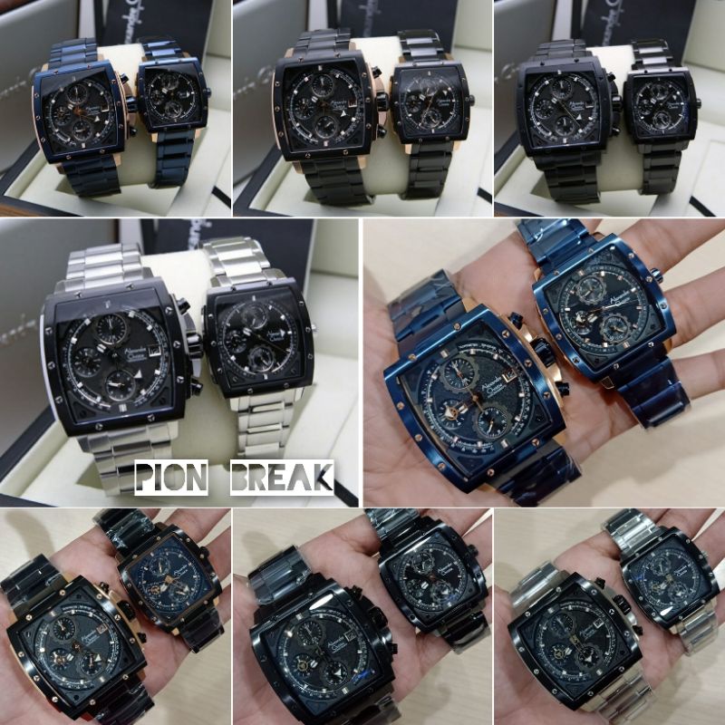 6376 || JAMTANGAN COWO ALEXANDRE CHRISTIE PRIA WANITA AC 6376 RANTAI | AC COUPLE KOTAK RANTAI 6376 |