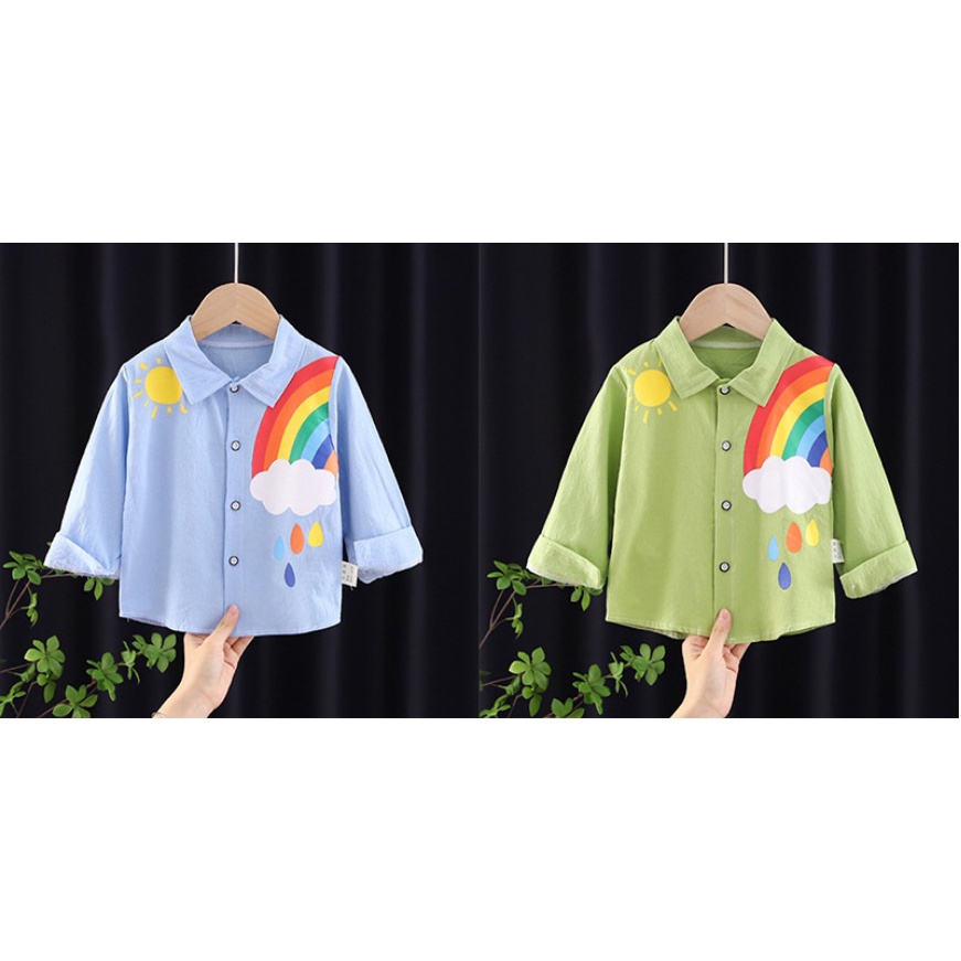 Kemeja anak cewek cowok import Baju anak import atasan anak import baju anak KEMEJA RAINBOW