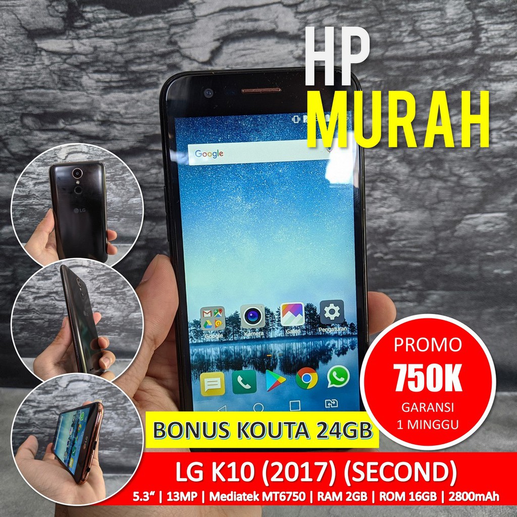 [Bisa COD] MURAHH LG K10 (2017) 2/16GB – Android Second Seken Bekas Handphone Murah