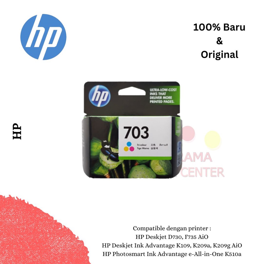 Tinta Cartridge Original HP 703 BLACK DAN COLOR