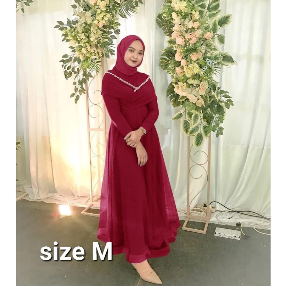 O2 Fashion / Maxi Pricilla  / bisa cod / gamis mutiara / model terbaru / pakaian muslim wanita