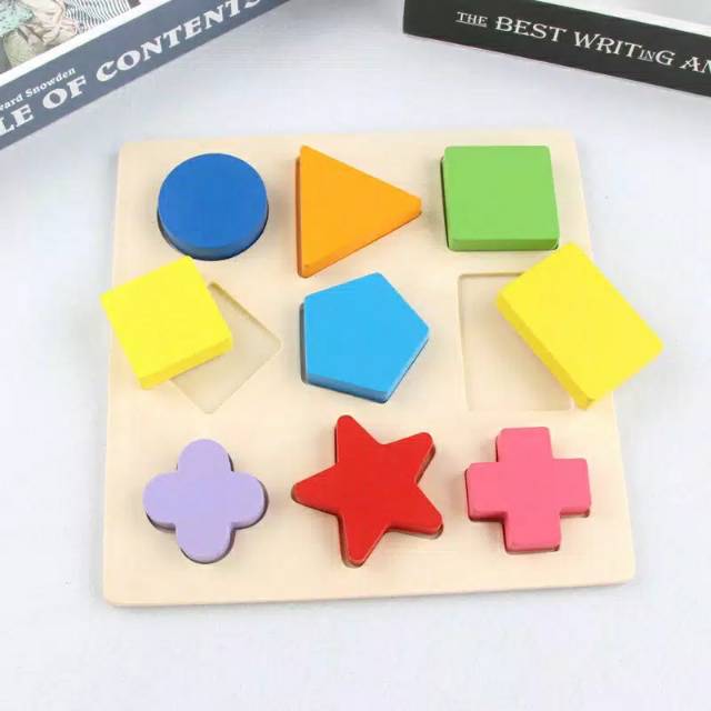 Puzzle Jigsaw geometri bentuk 20x20cm