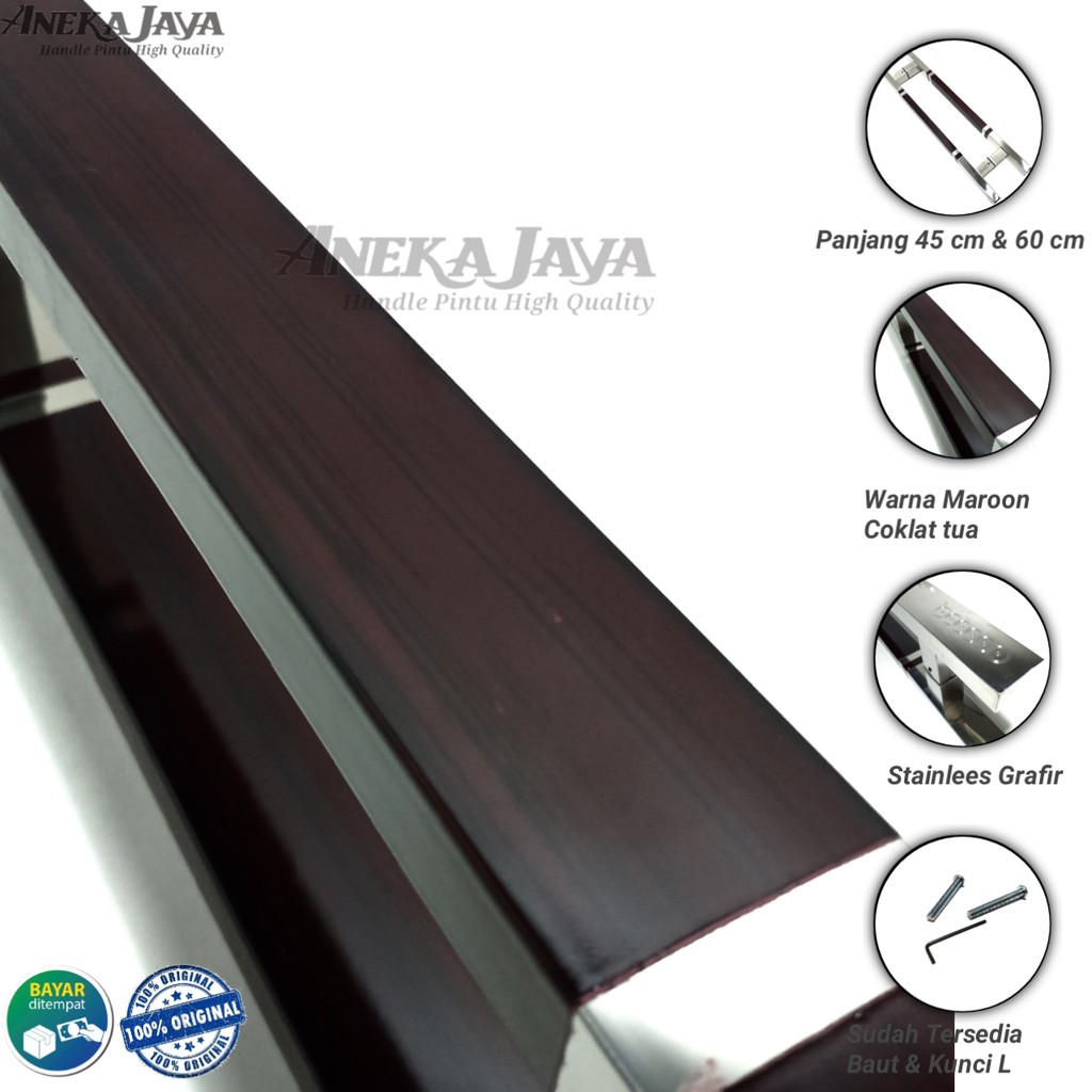 Handle Pintu rumah 45 cm &amp; 60 cm baut tembus / Tarikan Pintu rumah / Pegangan Pintu rumah minimalis