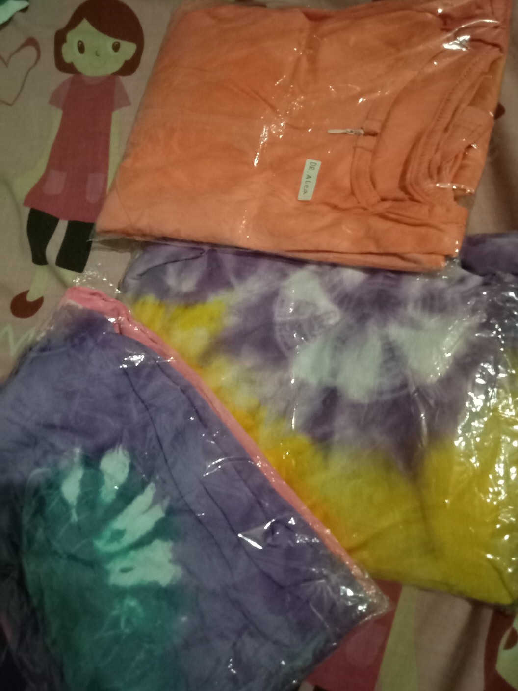 Gamis Kaos Addea, Gamis Lengan Panjang. Batik Pekalongan, Warna Pelangi, Bahan Combad