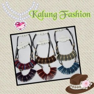 KALUNG TALI HITAM KEPING WARNA fashion