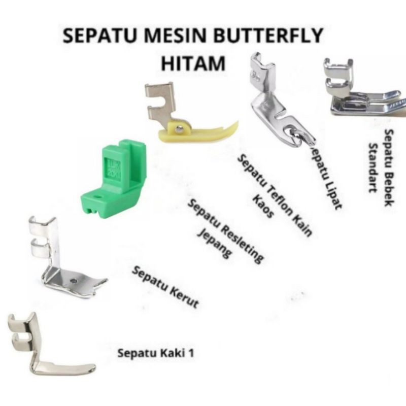 SEPATU MESIN JAHIT BUTTERFLY/CLASSIC/HITAM/JADUL