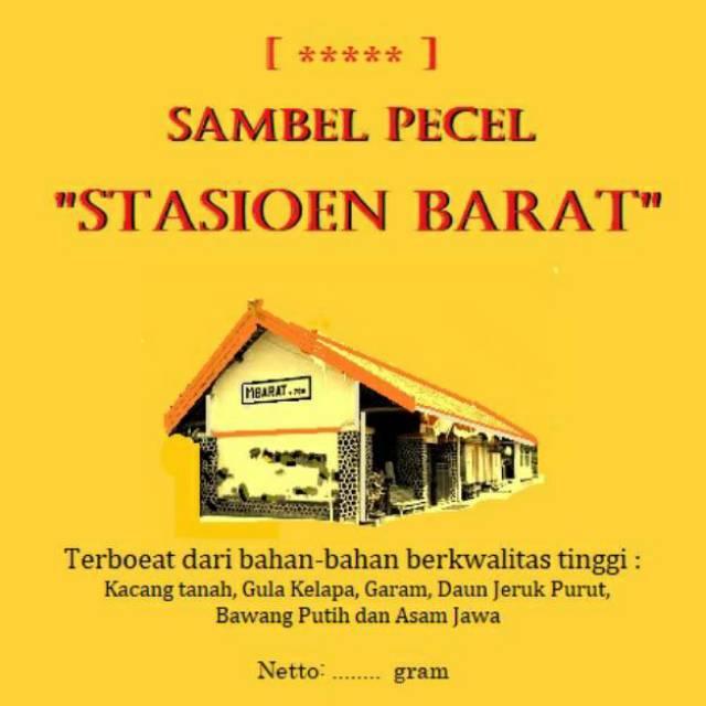 Sambel Pecel Madiun (sangrai) 1 kg merk &quot;Stasioen Barat&quot; khas Magetan