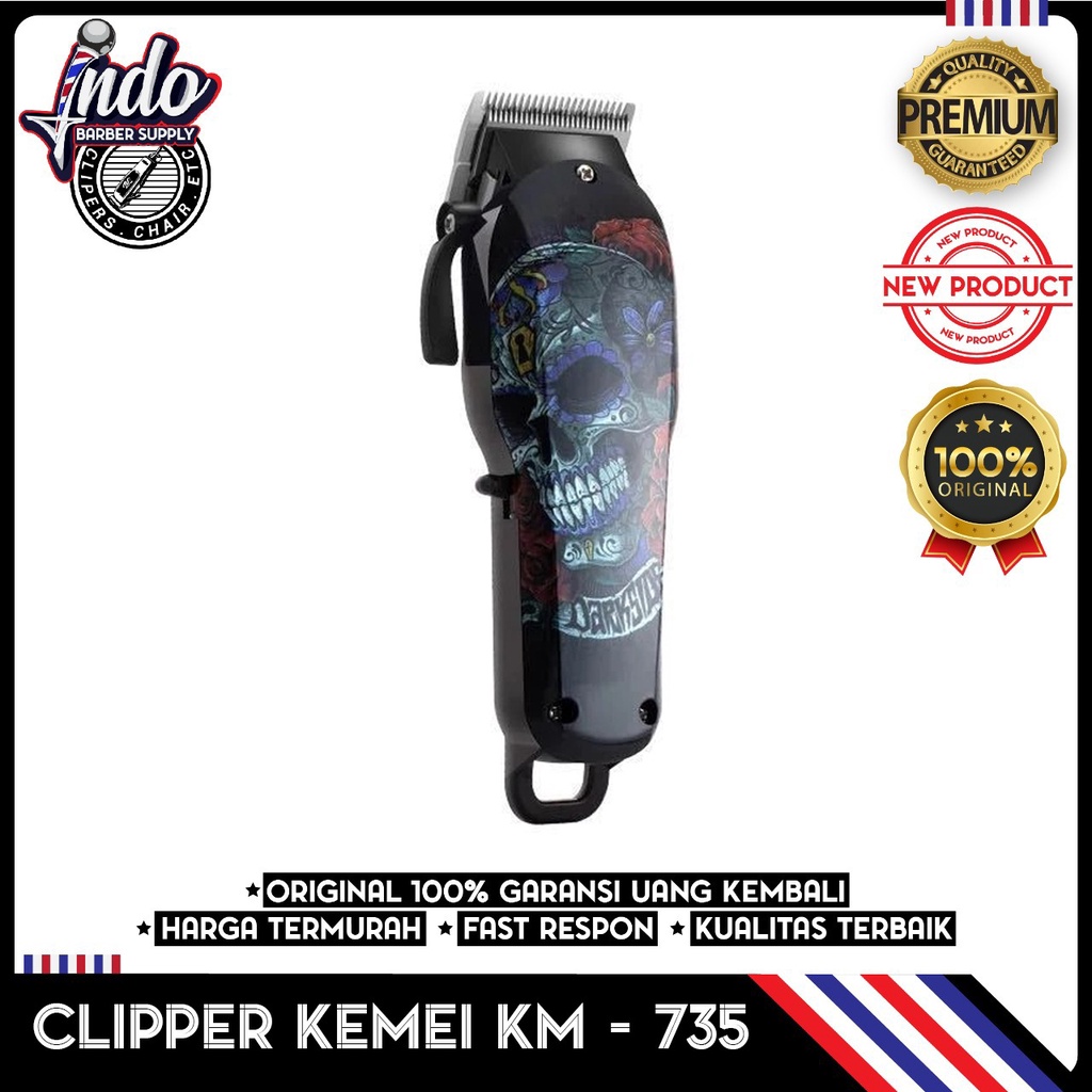 Alat Cukur Rambut Kemei 735 Hair Clipper Cordless KM 735 SKULL / ALAT CUKUR TENGKORAK