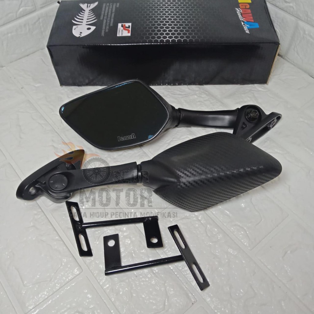 Spion R25 Karbon Tangkai Panjang Pendek Carbon R15 Nmax Lexi Pcx Ninja Ninja 250 motor