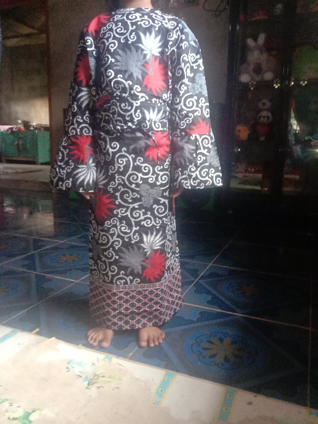 Batik Couple Keluarga Sania Ruffle Ori Ndoro Jowi Dnt Motif Kembang Langit