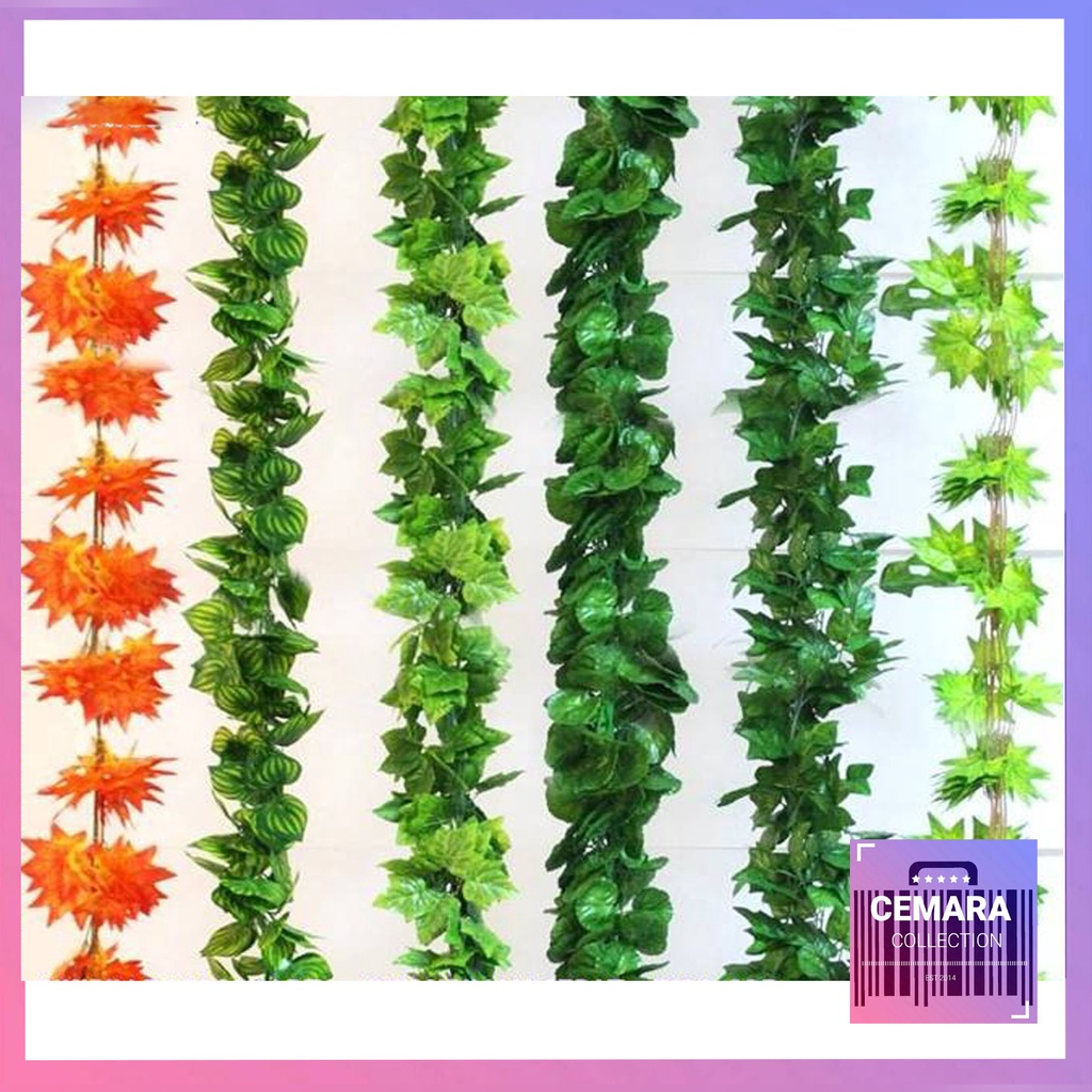CMRDR - Daun Rambat Palsu 2,5 M Tanaman Artificial Daun Gantung Hias Plastik / Daun Plastik / Daun H