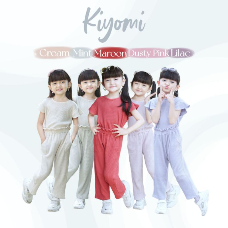 setelan anak perempuan | baju anak lucu | baju perempuan | kiyomi set | variant cream | kiyomi warna cream