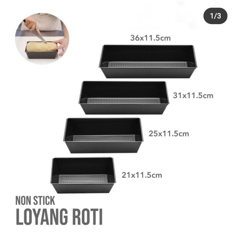 Loyang Loafpan Set isi 4 / Loyang Roti Tawar Sobek Panjang / Loyang Loaf