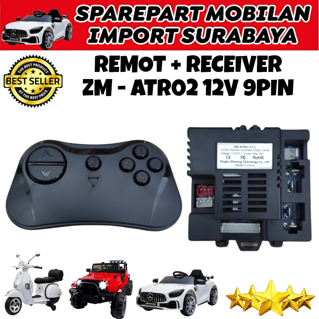 RECEIVER MOBIL AKI MAINAN ANAK MODUL ZM ATR02 RIDE ON CAR TOYS CHILDREN PLIKO EXOTIC PASIFIC AUTO WHEELER MOBILAN ANAK ZM-ATR02