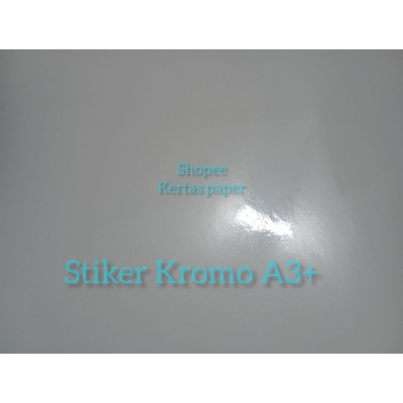 

stiker Kromo putih sticker chromo white ukuran A3+ warna putih permukaan mengkilap