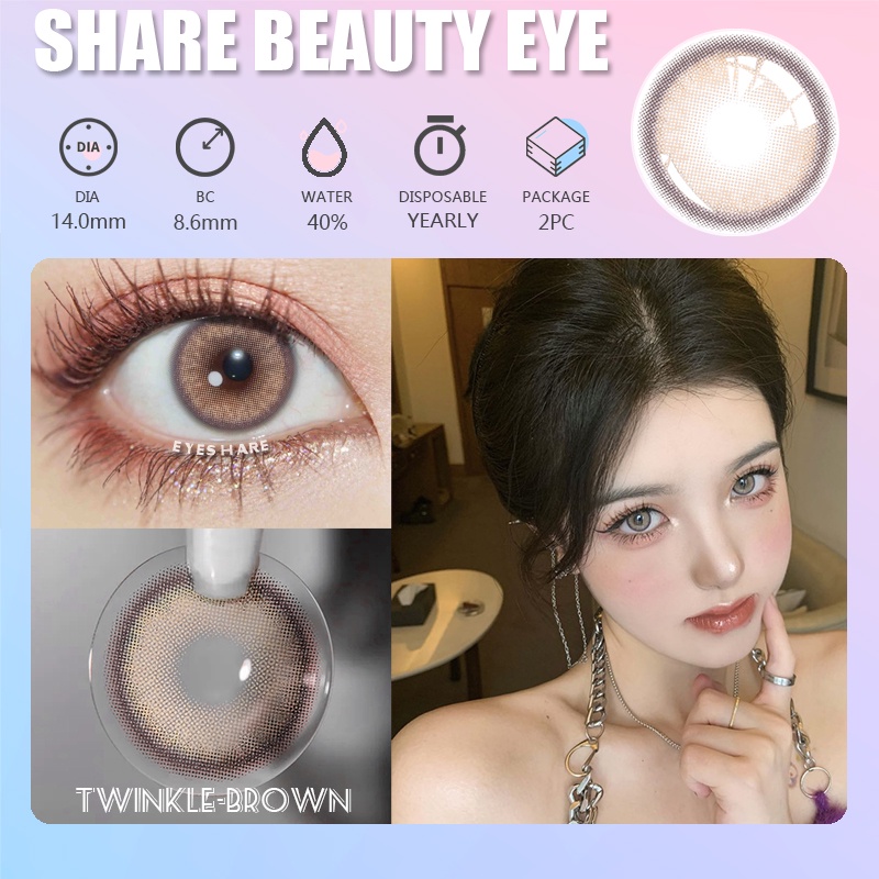 [COD]TWINKLE~PURPLE BROWN ~SOFTLENS INNOCENT NORMAL &amp; MINUS BY EXOTICON BIG EYES WARNA PERI MUSIM PANAS BLUE BROWN GRAY Softlen Soflen Soflens