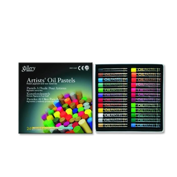 

Abura | Mungyo - Artist Soft Oil Pastel 24 Pcs (12 Fluorescent & 12 Metalic) Kekinian Terlaris