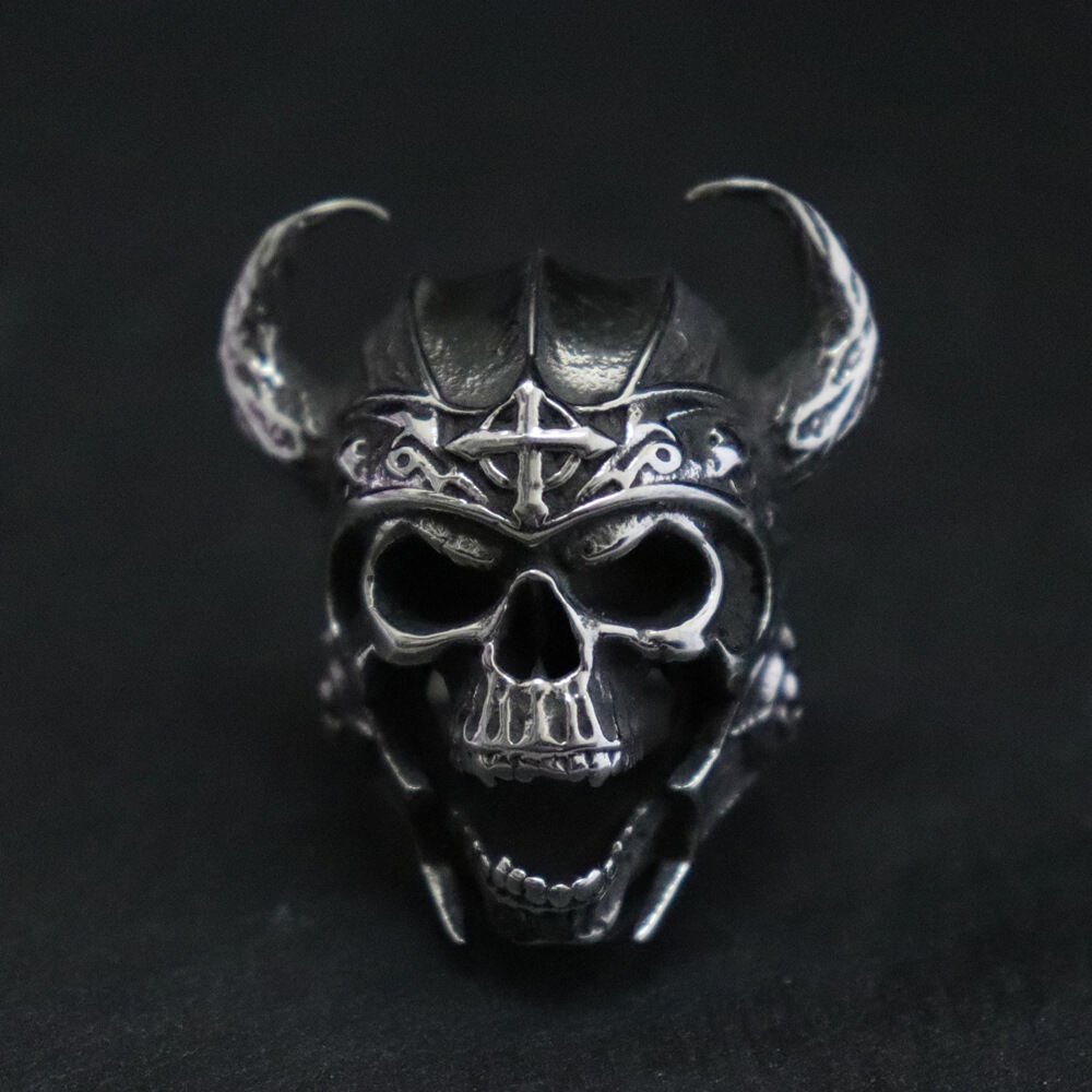 Cincin Desain Kepala Banteng Gaya Gothic Punk Untuk Pria