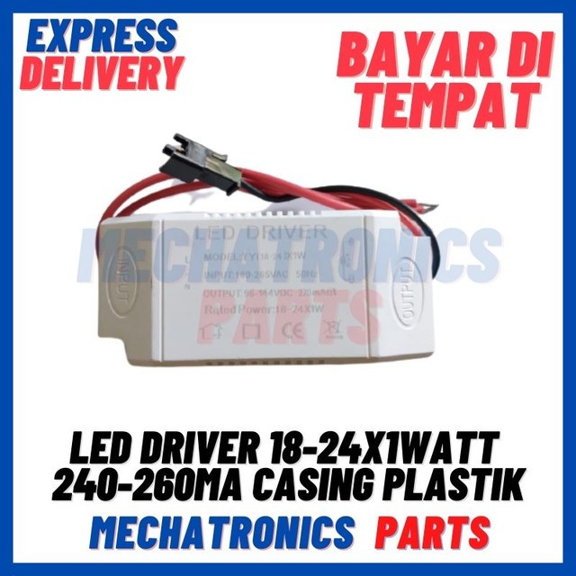 [DSP-9417] LED DRIVER 18-24X1WATT 240-260mA CASING PLASTIK