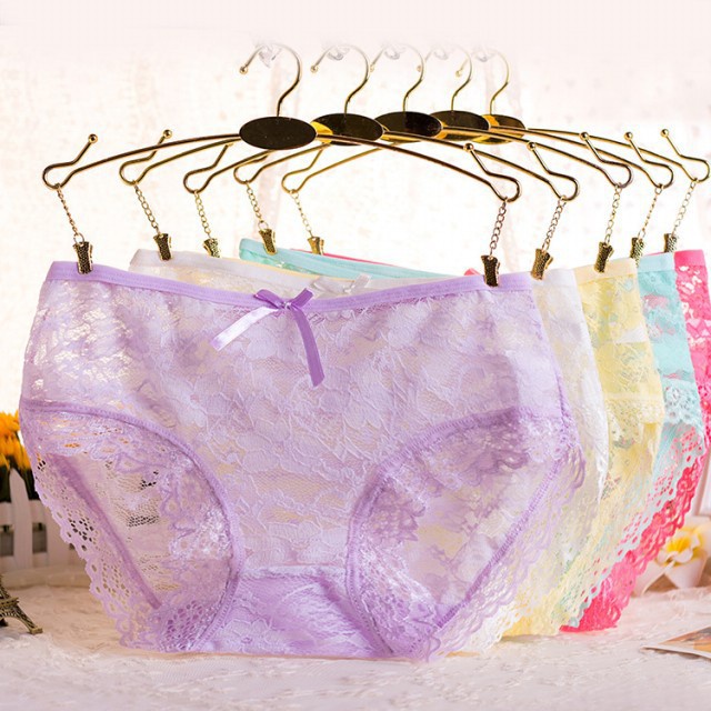 Celana Dalam Wanita Brukat Renda Polos Women Panties Lace Flower Size L dan XL