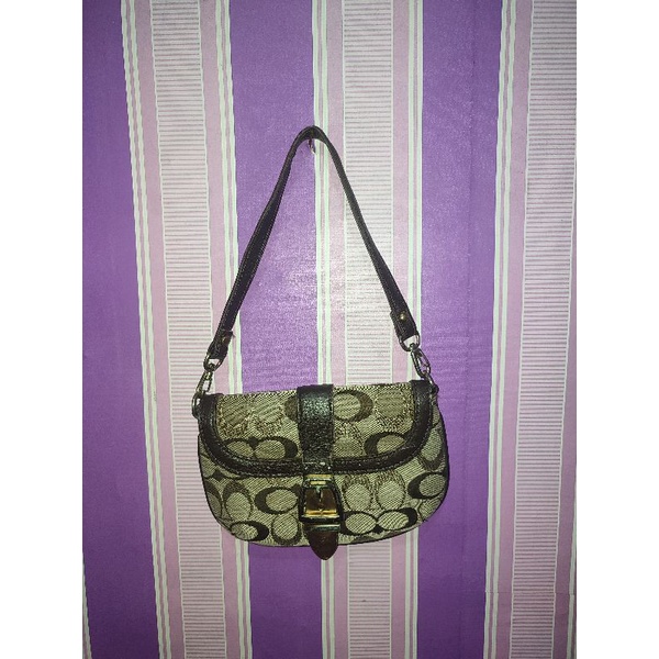 tas coc mini preloved brown bag handle coach