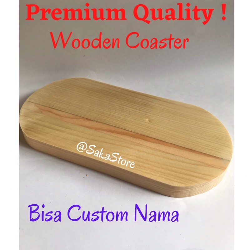 Tatakan Kayu Oval Diameter 9cm |Papan Kayu| Papan Kayu Dekorasi| Papan Kayu Custom| Papan Kayu Grafi
