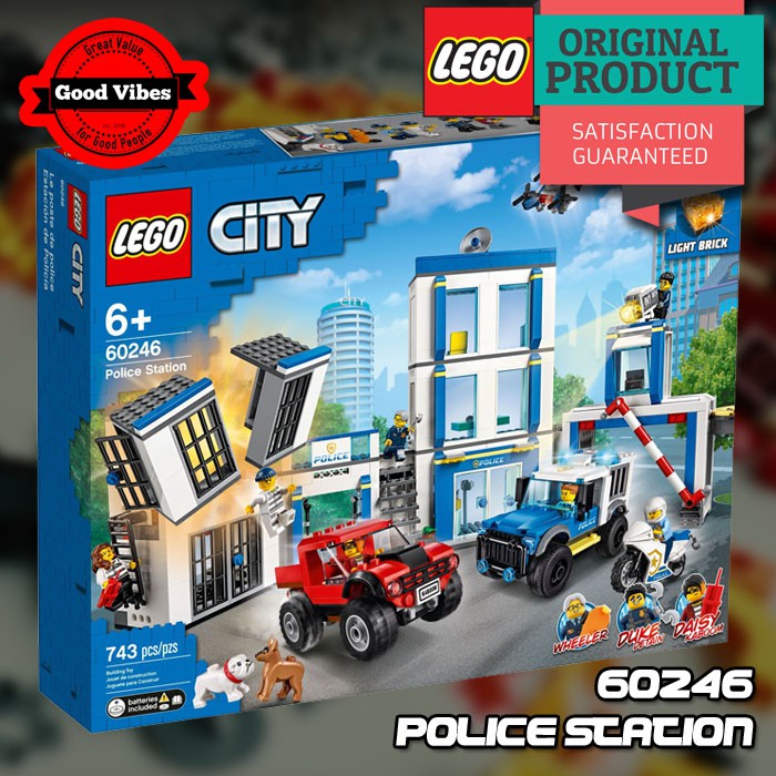 LEGO Original CITY 60246 Police Station - Mainan Anak Edukasi Kreatif Lego Kantor Polisi Mobil Motor