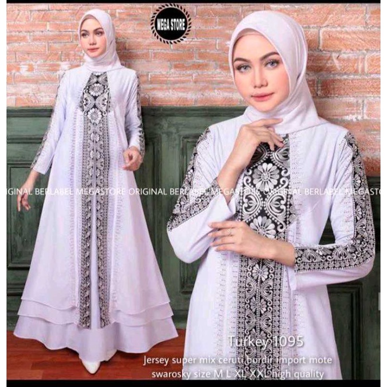 ABAYA TURKEY 1095 PUTIH