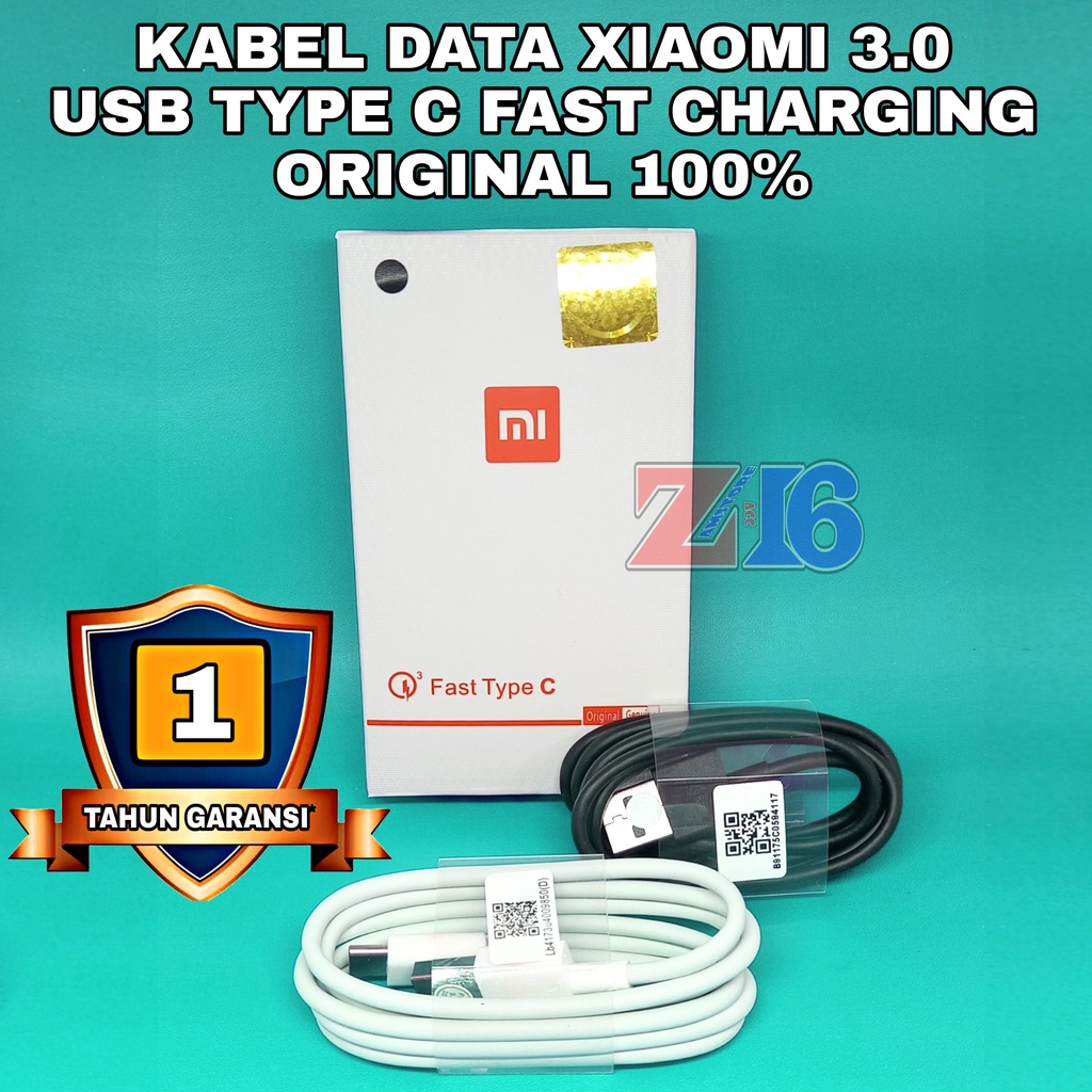 kabel data xiaomi mi mix 2S mix 3 original 100 persen fast charging 3A USB C PUTIH  siomi xiomi siao