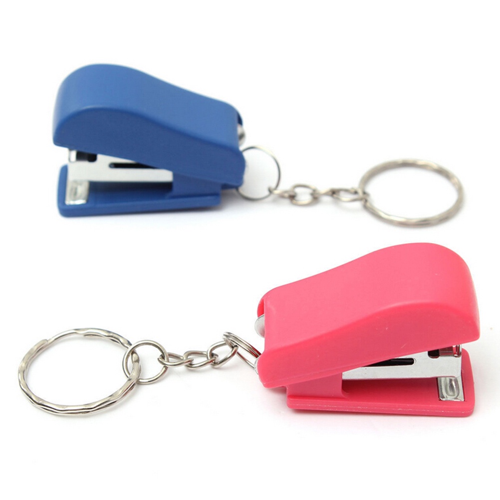 {LUCKID}Portable Keychain Mini Cute Stapler For Home Office School Paper Bookbinding Gif