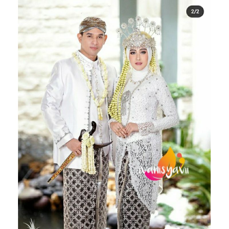 Sepasang Jarik Pengantin INSTAN Prodo, Motif Kotak Putih