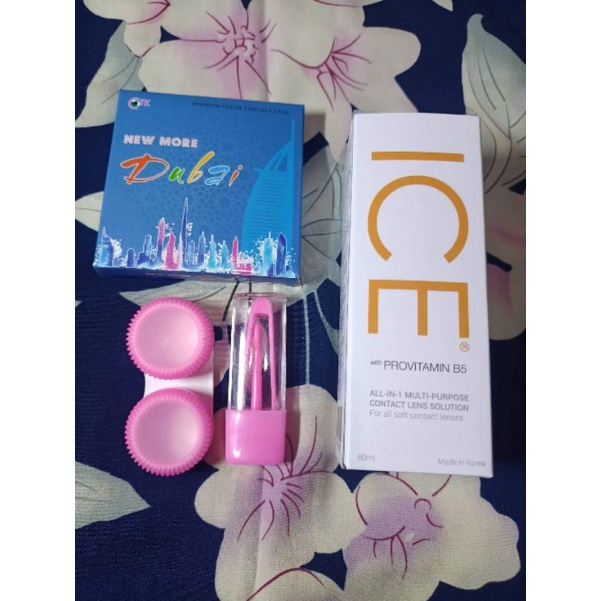 COD Paket Softlens Dubai New More Dubai by CTK Normal Dia 14,5mm + Air Softlens Ice 60ml + Pinset Paket Softlens Lengkap