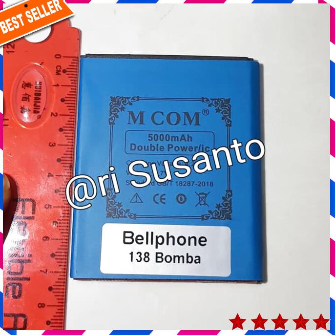 Acc Hp Baterai Mcom Bellphone Bp138 Bp 138 Bomba Double Power 5000Mah