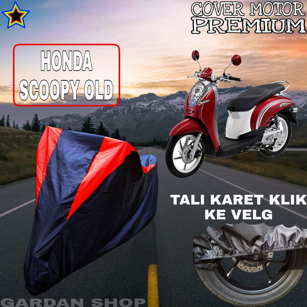 Sarung Motor HONDA SCOOPY OLD Hitam MERAH Body Cover Penutup Pelindung Motor Honda Scoopy PREMIUM