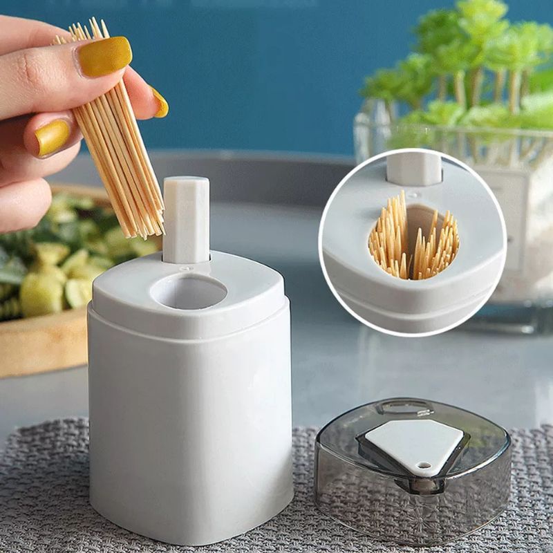 Tempat Tusuk Gigi Selilit Otomatis Toothpick Holder Automatic Wadah Peyimpanan Kotak Dispenser
