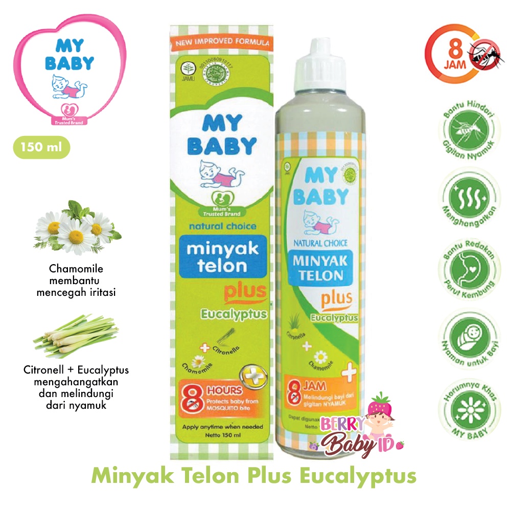 My Baby Minyak Telon Plus Hangat Anti Nyamuk Anti Kembung 150 ml Berry Mart