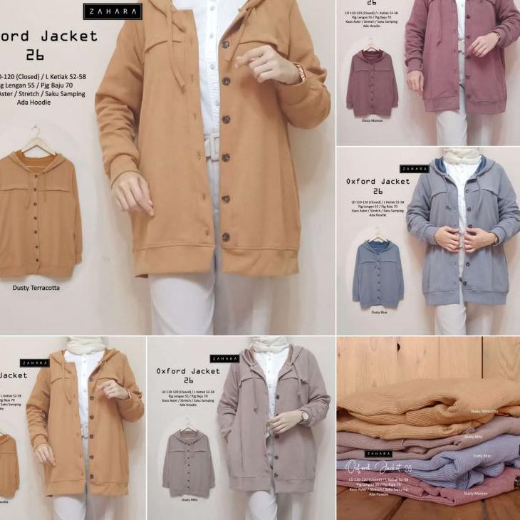 (TERBARU) OXFORD JAKET BY ZAHARA JAKET HOODIE WANITA OVERSIZE
