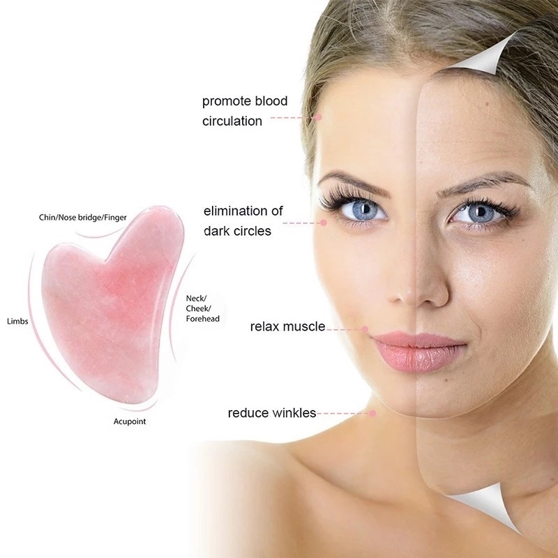 Alat Pijat Gua Sha Kristal Resin Alami Anti Aging Untuk Perawatan Kulit Wajah / Tubuh / Leher