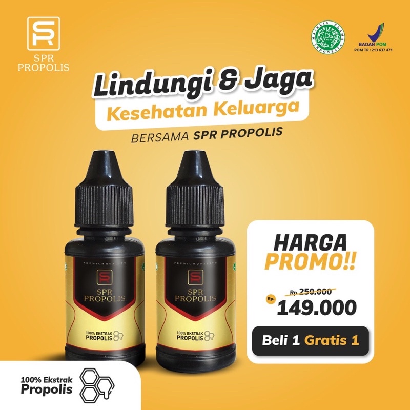 [BELI 1 GRATIS 1 JAMINAN ORIGINAL] SPR Propolis Original Herbal Alami BPOM Ukuran 15ML