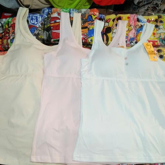 Singlet PREMIUM Remaja Perempuan Cup Busa Tally 2068 / Miniset Tank Top Cup Busa Anak Cewek ABG