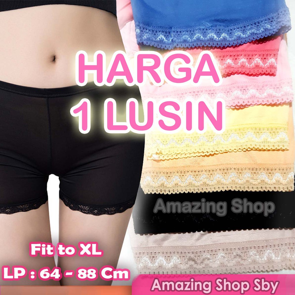 1 Lusin (12 Pcs) Boxer Wanita Remaja Vivian Renda Cantik Murah Amazing Shop Surabaya