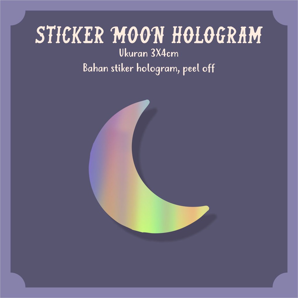 

PAPERDESIGN.INDO - STIKER HOLOGRAM RAINBOW MOON STICKER CUTE AESTHETIC