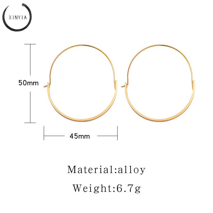 Anting Paduan Setengah Lingkaran Anting Geometris