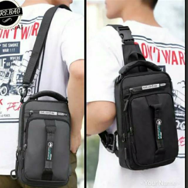 TAS WAISTBAG PRIA/ TAS SELEMPANG/ SLING BAG/ TAS MULTIFUNGSI RANSEL DAN SELEMPANG