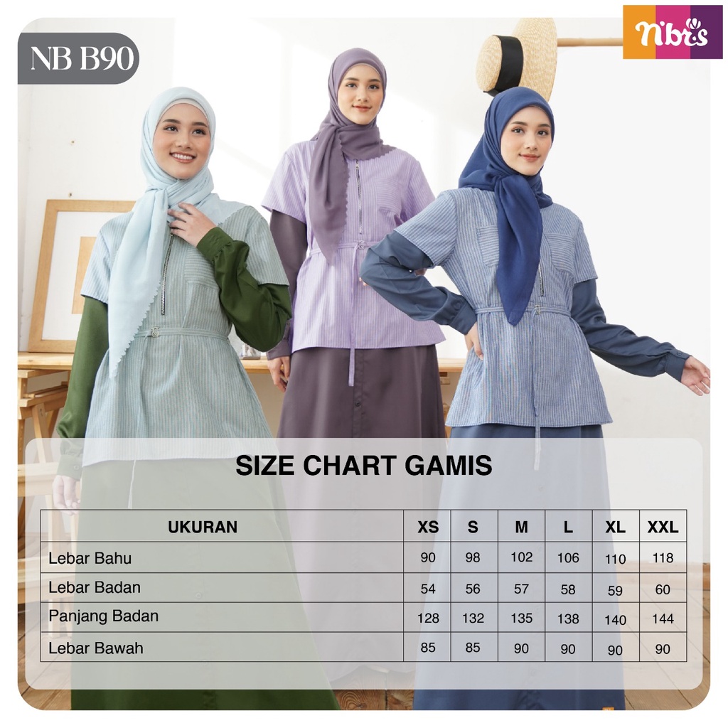 Nibras Gamis NB B90 Bahan Corven mix Toyobo Dress Fashion Muslimah Kekinian by Nibras bisa COD