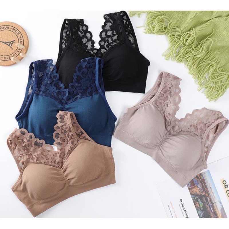 Bra Renda Brukat Motif Bunga