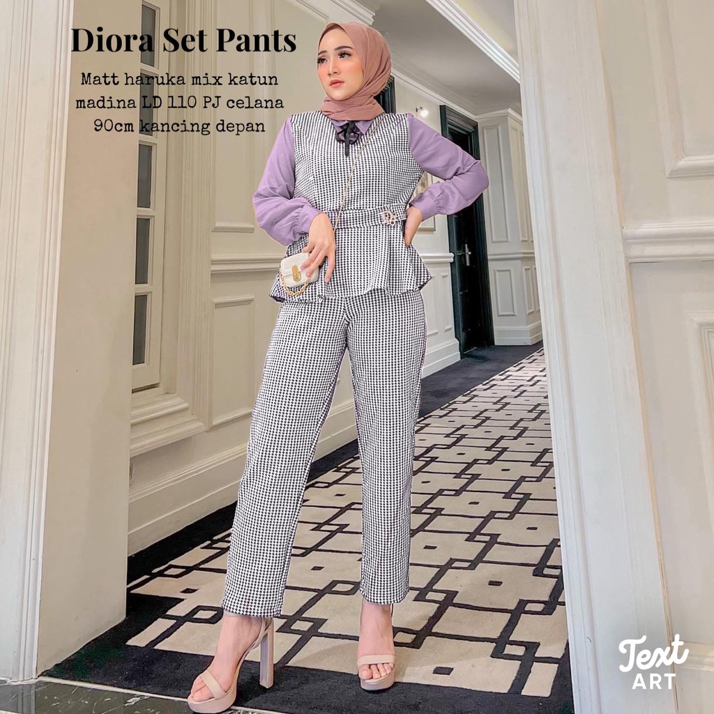 DIORA SET PANTS/SETELAN WANITA TERBARU/BAJU SET WANITA KEKINIAN