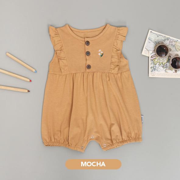 MOOI HANA ROMPER ROMPER BAYI JUMPSUIT FASHION ANAK BAYI PEREMPUAN 0-24 BULAN-MOCHA / MOOI